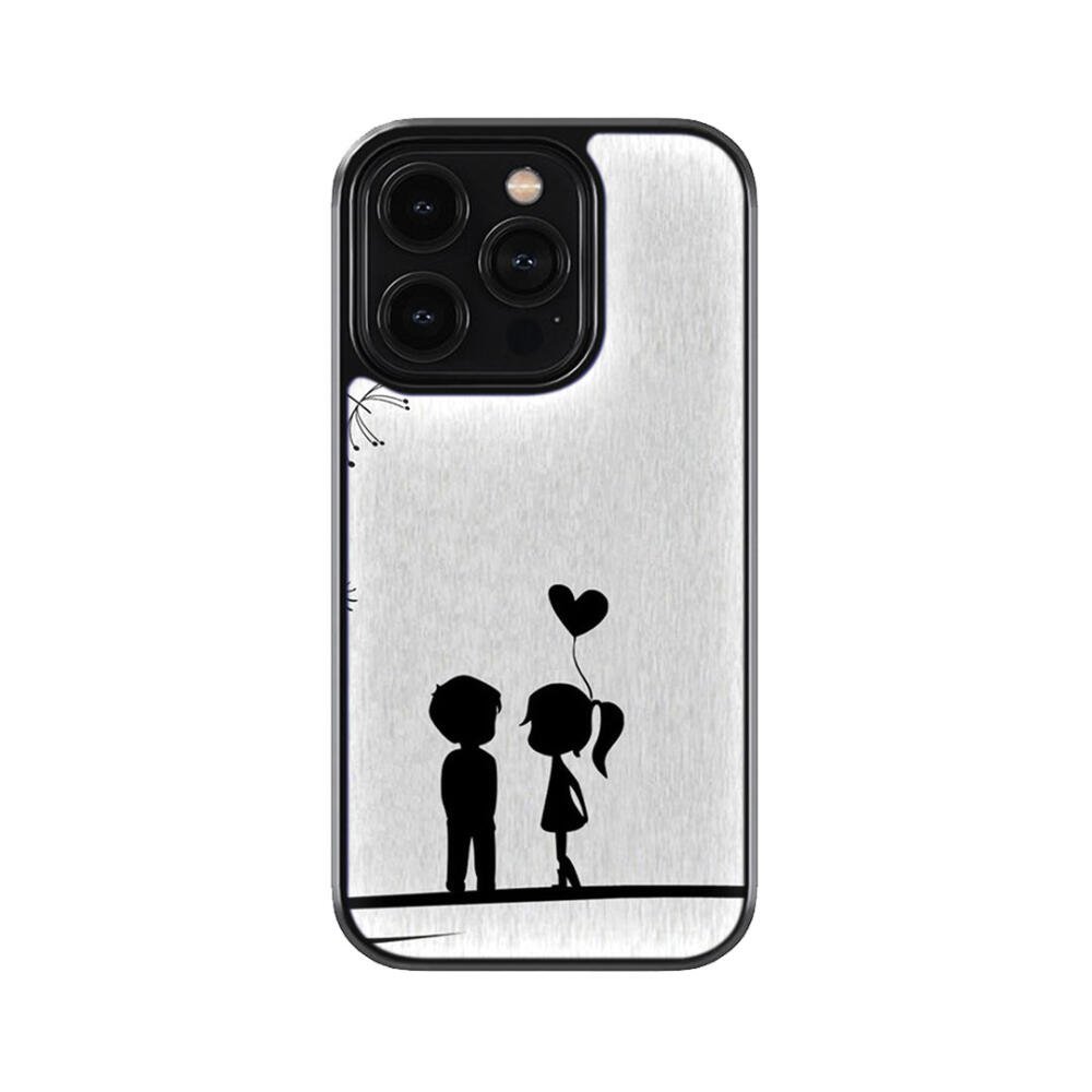 Cute Couple With Heart Balloon Glass Cover