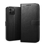 Premium Quality Leather and Rubber Mixed Flip Cover for Infinix Smart 7