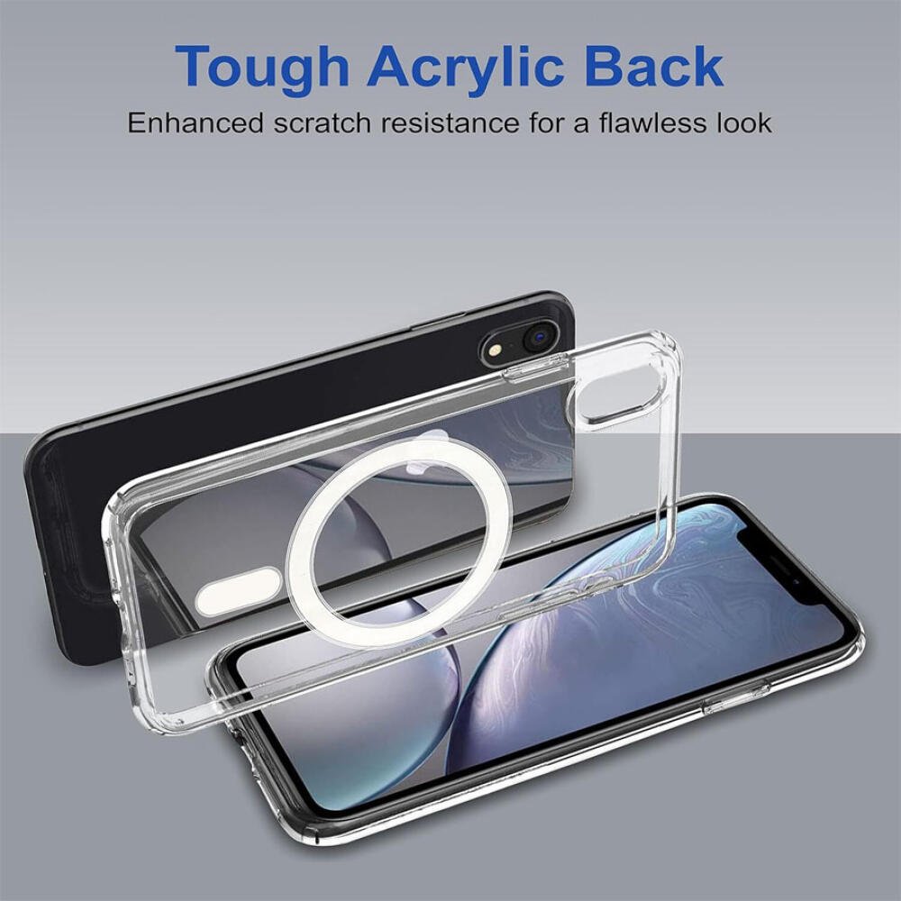 Apple Iphone XR Transparent Polyurethane Material Back Cover with Magnetic Charging Slot